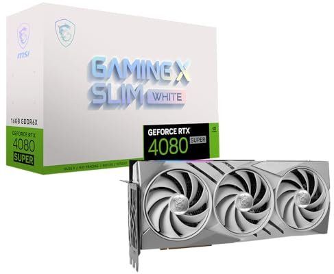 MSI Gaming RTX 4080 Super 16G Gaming X Slim White Grafikkarte (NVIDIA RTX 4080 Super, 256-Bit, Boost Clock:2625MHz, 16GB GDRR6X 23Gbps, HDMI/DP, Ada Lovelace Architecture)