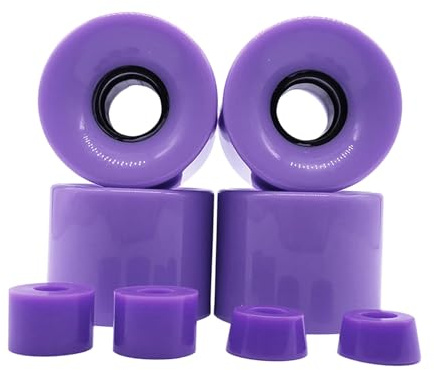 QSTDGVPW 4 Stück Skateboard Räder, Cruising Räder, 60 MM X 45 MM, 78 A, Verschleißfeste PU Longboard Räder, Roller für Alle Gelände Abfahrten, lila