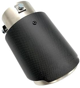Auspuffblende 1 Stück Auto Carbon Fiber Auspuff System Schalldämpfer Rohr Spitze Gerade Universal Sandstrahlen Edelstahl Schalldämpfer Dekorationen Auspuff Endrohr(Color:ID 67MM-OD 114MM)