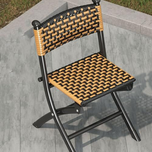 SBCC Klappbarer Ruhestuhl/Kunststoff-Rattan-Rückenstuhl/Klapphocker for Den Außenbereich, Den Innenhof Und Den Balkon(58cm)