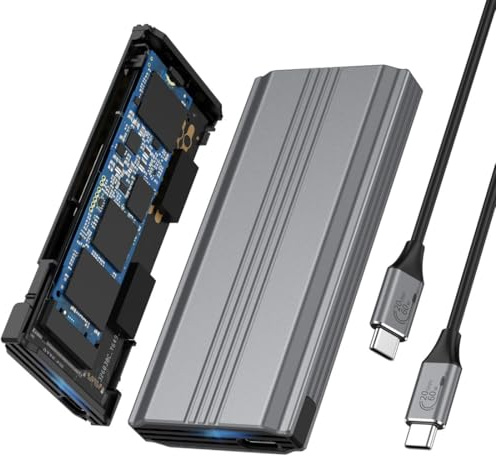 ChenYang Lector de carcasa SSD USB 3.2 a M.2 NVME/SATA, USB 3.2 Gen 2x2 20Gbps sin herramientas, adaptador de caja compatible con 2242/2260/2280 mm con chipset RTL9220