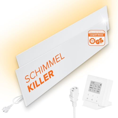 Infrarot Anti Schimmel Heizung – Schimmelentferner ohne Chemie mit Smart Timer – Alternative zu Schimmelspray – Für Wand & Bad – Bekämpft Schimmel am Ursprung - Xnature XN-IC60 2er-SET