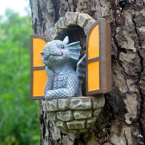 Art mural de jardin et décorations de clôture extérieure - Ornements statues avec gnomes - Cadeaux amusants pour maman