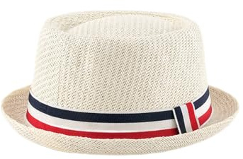HEYANN Pork Pie Chapeau de paille pour homme Pork Pie Fedora 58 cm Chapeau d'été pour hommes et femmes, bowler plat protection solaire chapeau classique