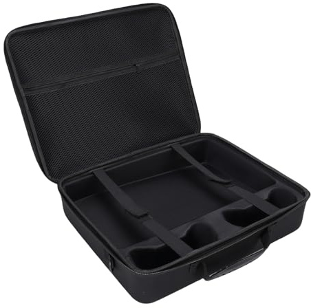Fabater Slim Gaming Console Protective Case Stock Resistant Travel Case for Easy Transport Nylon Eva Hard Shell Suitable for Slim Console Host, Double Control Units, Power Supply and Player (Black)