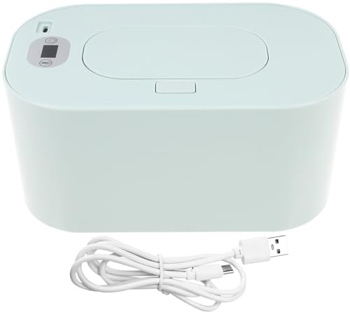 Homoyoyo Tragbarer Feuchttuchwärmer aus Abs und Pp USB mit Einstellbarer Temperatur Hält Babytücher Warm Grüner Wischwärmer für Auto und Zuhause