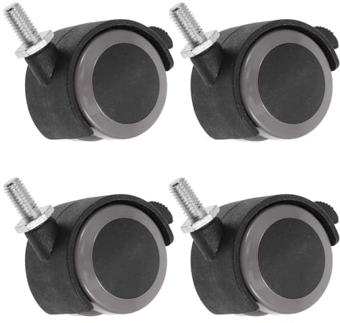 SUPVOX Lot de 4 Roulettes Pivotantes Universelles 15 Pouces pour Chaise de Bureau Roues Robustes M8 X 15 MM en Métal Remplacement Silencieux sans Frein pour Meubles de Bureau