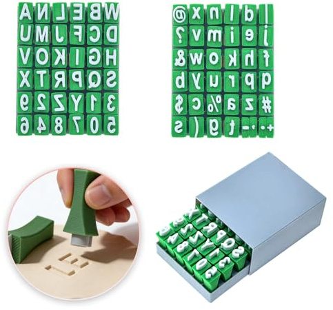 2 Stück Buchstaben Töpferset Tonstempel Buchstaben Stempel Zahlenstempel Töpferwerkzeuge Töpferstempel Töpferzubehör Ton Werkzeug