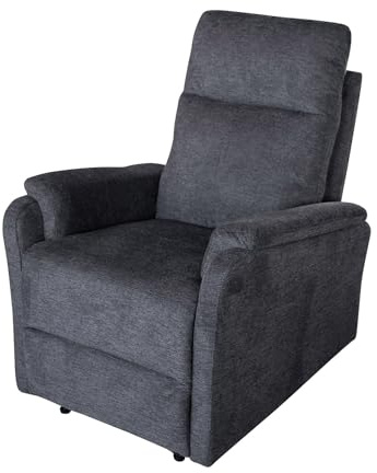 Kinosessel HOLLYWOOD - 75cm - grau - Strukturstoff Nosagfederung | Armlehne, Rundumbezug, Schaumstoffpolsterung, hoher Komfort, pflegeleicht, langlebig, stabil, bequeme Polsterung