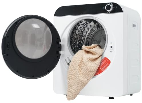 Wäschetrockner Abgastrockner - 3kg (tatsächlich 4,5kg) 830W, 4 Programme, Kühlphase, Kunststofftürabdeckung, Überhitzungsschutz, Wandmontierbar, Energieklasse G, Weiß