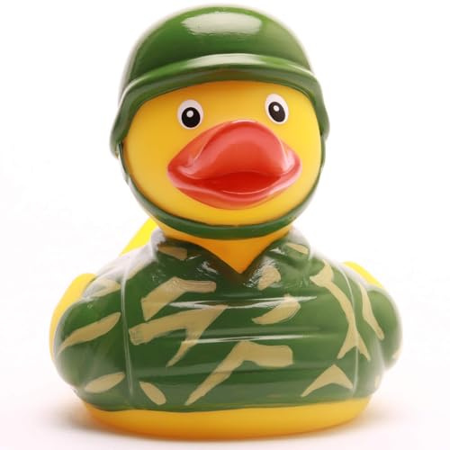 Duckshop I Patito de baño Soldado I Patito chirriante I Patito chirriante L: 8,5 cm I Regalo para Servicio Militar I Presente para Veteranos I Para Coleccionistas
