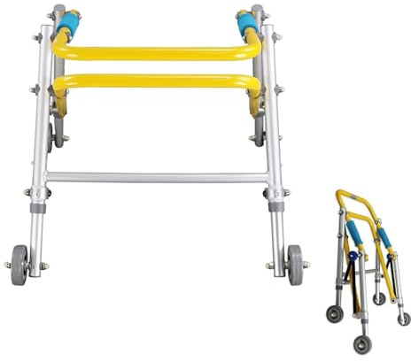 Andador con ruedas ajustable en altura for niños con ruedas plegable for caminar E for niños con discapacidad pediátrica(65)