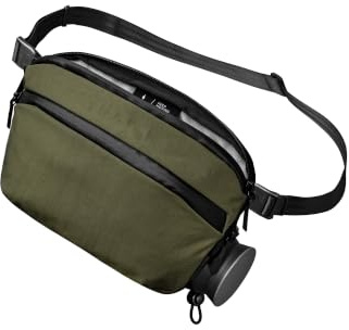 ALPAKA Flight Sling Pro 2.5L Sling Bag with Bottle Holder for Men Green | Tablet Sleeve for iPad Mini, Expandable Bottom Sleeve, YKK Zipper, Built for Daily Carry, Weatherproof Fabric Axoflux 400D