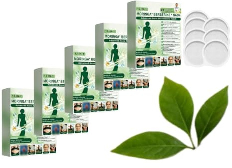 Moringa x Berberine Patch 12 en 1, Patch Nano Microneedle Minceur, Ingrédients Naturels, Facile à Appliquer, Invisible Sous les Vêtements, Berberine Perte de Poids, Soin Corporel Pour Routine Silhouet