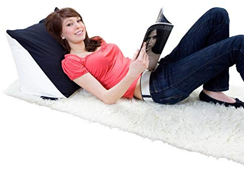 Bookworm Lesekissen - ergonomisches Keilkissen Nackenkissen mit Mikroperlen Ergonomie Kissen Rückenstütze Bücherkissen für Lange Lese Stunden und Kuschelige Nächte