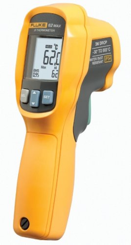 Fluke 62 MAX Infrared Thermometer, AA Battery, -20 to +932 Degree F Range with a NIST-Traceable Calibration Certificate with Data