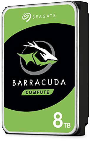 Seagate BarraCuda Pro, 8TB, Disco duro interno de alto rendimiento, HDD, 3,5, SATA 6 GB/s, 7200 RPM, caché de 256 MB para PC y portátil, 2 años servicios Rescue (ST8000DM0004)
