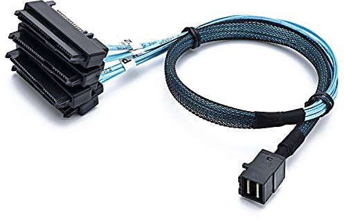 CableDeconn sff-8643 interno mini SAS HD to (4) connettori con sff-8482 SAS pin di alimentazione cavo 12 GB/s 1 m