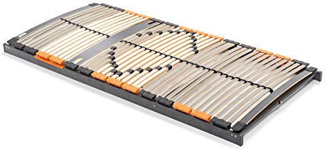 BMM Sommier à Lattes 90x200 cm Premium XXL adapté jusqu'à 180 kg/Certifié TÜV / 7 Zones/Montage par soi-même/Compatible avec Tous Les Types de Matelas/Hauteur 10 cm/fabriqués en Allemagne