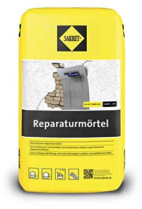 Sakret Reparaturmörtel RM 10 kg, Ausbesserungsmörtel + 1 gratis Sakret Cuttermesser