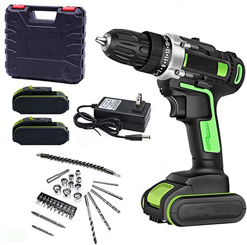 33 PCS Taladro Inalambrico Destornillador Electrico 2 x Batería de Litio Mini Herramientas Eléctricas Inalámbricas Los Kits Completos Incluyen Manga, Taladro, Broca
