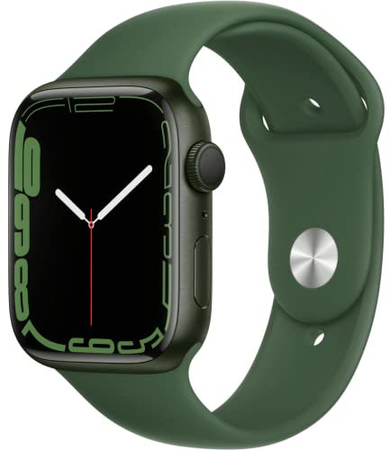 Apple Watch Series 7 (GPS, 41mm) Montre connectée - Boîtier en Aluminium Vert, Bracelet Sport trèfle - Regular. Suivi de l’activité Physique, résistance à l’Eau
