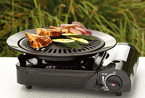 DWD® BBQ Universal Grill Plate Smokeless for Electric Gas or Propane Stoves Camping Cooking healthier food Unlike ordinary frying pans grease drains away through drip slots leaving moist tender food