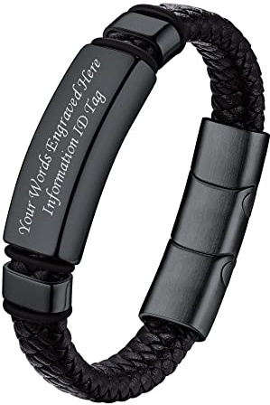Bestyle personalisiertes Lederarmband Herren mit Magnet Verschluss Leder Armschmuck Accessoire