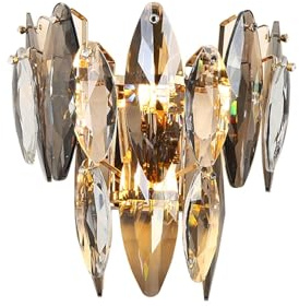 CRABOT Wandlampe Deko Schlafzimmer Lampen, Vintage Industrial Deko Wandlampen Innen, Lampen Wohnzimmer Modern Deko Gold Flur Landhaus Wandleuchte Innen, 2-Flammig