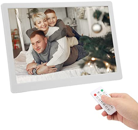 Goshyda Digitaler Bilderrahmen, 15,4-Zoll-HD-LED-Display 1280 X 800 P Smart Elektronischer Bilderrahmen, Unterstützt Diashow, Video und Musik, für Großeltern(EU-Stecker)