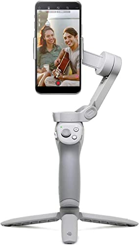 Original OM 4 Combo 3-Axis Gimbal Stabiliser, Handheld Smartphone Gimbal Stabiliser with Shoulder Bag and Handheld Tripod, 3-Axis Smartphone Gimbal Stabiliser for iPhone, Android