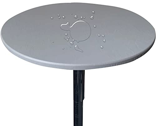 Tischdecke Runde Stretch Tischtuch Wasserdicht Abwischbar Tischschutz Für Drinnen Und Draußen (80cm (Rund),Grau)