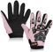 QESSUVNC Guantes de ciclismo para niños con protección de articulaciones, guantes de moto transpirables para niñas, ciclismo, esquí, deportes al aire libre (rosa)
