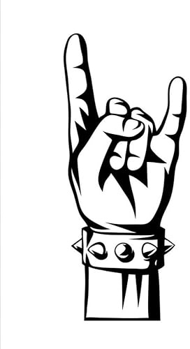 Metal Horns - Rock Music Decal - Die Cut Vinyl Decal for Cars, Trucks, Motorcycles, Vans, Laptops, ToolBoxes, Windows, Mobiles, etc (5x5, Black)