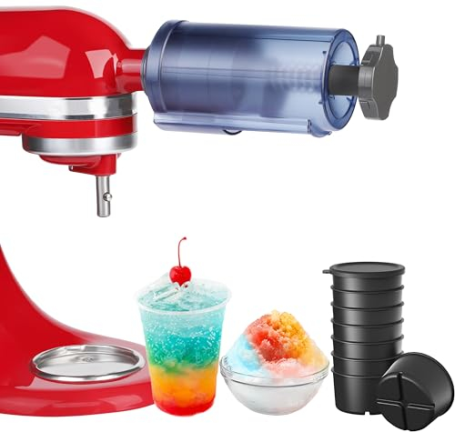 Jooke Shaved Ice Attachment for Kitchenaid Stand Mixer,Ice Crushers for Home Use,Homemade Shaved Ice Maker,Snow Cone Machine for Kitchenaid Ice Shaver with 8 Reusable Ice Cube Mold,Instruction Manual