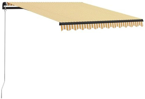 ARKEM Tenda da Sole per Esterno Avvolgibile, Tenda da Sole a Bracci Estensibili con Telaio in Alluminio, Tettuccio Resistente al Sole e Impermeabile e Manovella,Tenda da Sole Manuale con LED 300x250 c