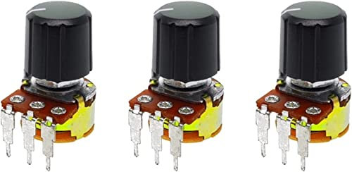 ZVUKOXEJ Potentiometer 3PCS Einzelpotentiometer WH148 B10K B50K B100K B500K Kleine Gebogene Füße mit Schalter, verwendet for Verstärker Audio 5 (Size : 10K Ohm)