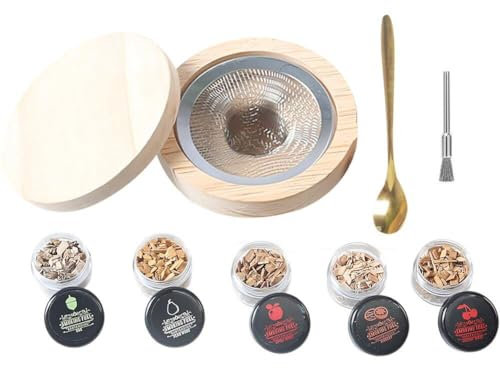 Kit De Fumeur De Cocktail, Whisky Bourbon en Bois Fumé, Ensemble De Fumeur De Sciure De Bois, Accessoires De Bar, Outils Cadeaux pour Hommes