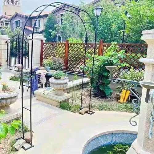 XUJIAY Rosenbogen, Garten-Torbogen Aus Metall, Pergola Rankhilfe Verzinkt Rost, Laubengang Rankgestell Mit Sockel Für Verschiedene Kletterpflanzen, Einfache Montage, 6 Größen,200x220x40CM