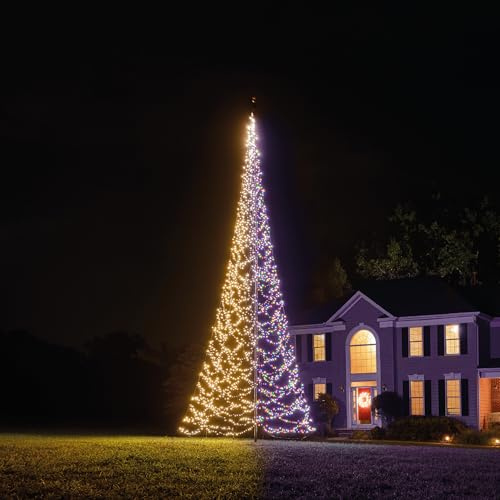 Fairybell LED-Weihnachtsbaum für draussen - Luminous Switch - 8 Meter - 3000 LEDs - Geeignet für vorhandene Fahnenmasten - Warmweiss und/oder Multicolor