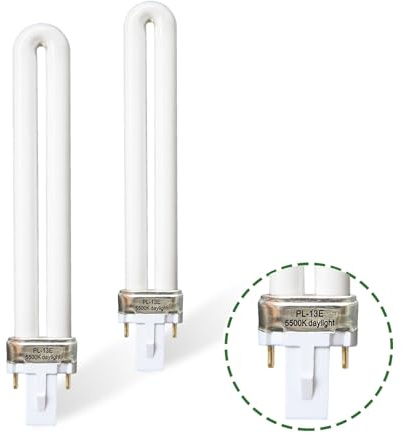 Dameiol (2 Pack) 13W Type E Replacement Tube Light Bulb with Electronic Ballast-Replace for Ottlite T1333E,PL13-E Fluorescent Light Bulb,5500K Natural Daylight,G23 Base