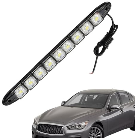 Dtaigou Feux de jour à LED flexibles, feux extérieurs de voiture - Bande lumineuse LED pour voiture - Lumières LEDs imperméables et flexibles faciles à installer pour l'extérieur des voitures pour