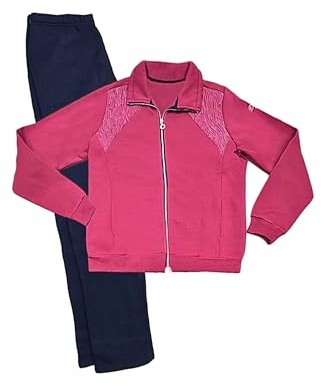 Leo Corsetteria Tuta donna invernale felpata calda per signora con zip cerniera tasche e pantaloni lunghi F.lli_Campagnolo Tg.54 Ciclamino 8Q76136
