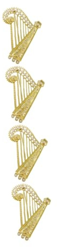 COLLBATH 4stücke Harp Brooch Pin Metall Kreative Anstecknadel Für Kleidung Stilvolle Instrument-brosche Für Anzüge Dekoration Für Weihnachten Geburtstage Und Besondere Anlässe
