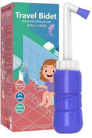 Oldmoom Pulvérisateur de bidet portable, bidet de voyage portable | Bidet personnel portatif de 300 ml,Bouteille périnéale, bidet rechargeable par USB pour le nettoyage de l'hygiène personnelle des