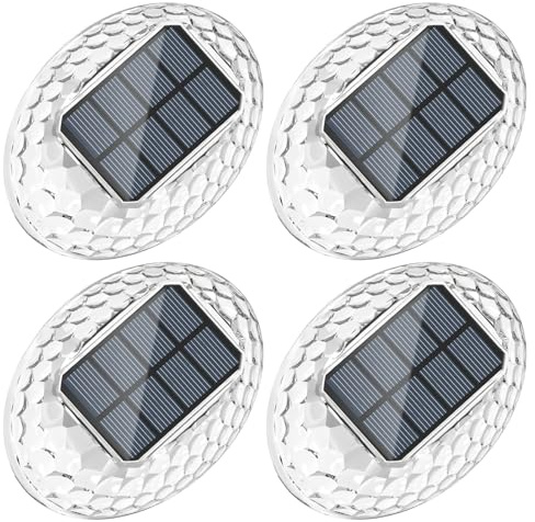 Quntis Varmvita solstaketlampor 4-pack, 360° belysningseffekt, utomhusvägglampor, auto på/av IP44, vattentät trådlös trädgårdssäkerhetslampor, passar balkong, trappgarage, väg, skjul, uteplats, gård