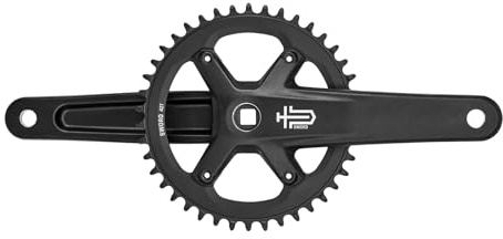 microSHIFT Sword Black 1x Crankset - 9/10-Speed, 42t, 110 Asym BCD, JIS Square Taper Spindle Interface, Black (Arm Length 170mm)
