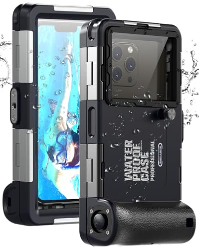 Waterproof Diving Phone Case for iPhone Samsung Galaxy Huawei Series Smartphones, Professional [50ft/15m] Outdoor Snorkeling Underwater Surfing Photo Video Cover (Black)