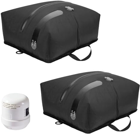 2-pack TPU vakuumpåsar med elektrisk luftpump, kan återanvändas till kläder, vattentät resepackkub av 70D nylon med dragkedja och lufttät ventil, lufttät arrangör
