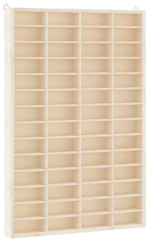 Makastle Sammlervitrine mit Offene Fächer, Holzregal für Spielzeugautos Teeblätter usw, Wandregal für Wohnzimmer Büro, Braun 40x4,5x60 cm Sperrholz